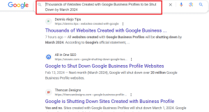 The Shutdown of 30 Million Websites Created with Google Business Profiles