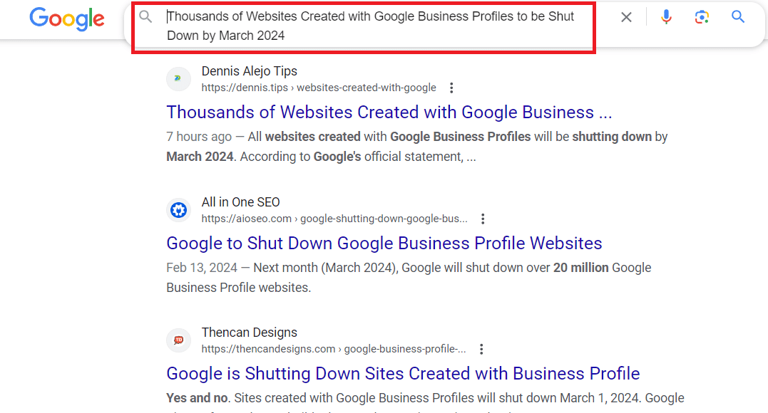 The Shutdown of 30 Million Websites Created with Google Business Profiles